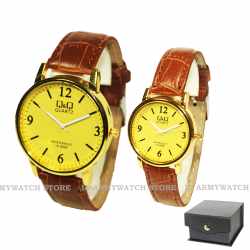 Jam Tangan Analog Couple Q&Q QQ 6009-46 - Gold